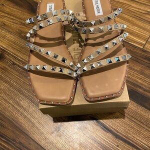 Steve Madden Tan Studded Sandals